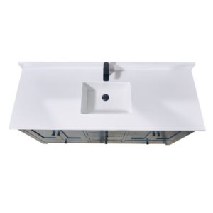 Altair 76061S-CTP-SW Caorle 61 Inch Stone Effects Vanity Top with Single White Sink - Snow White