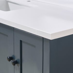 Altair 76061S-CTP-SW Caorle 61 Inch Stone Effects Vanity Top with Single White Sink - Snow White