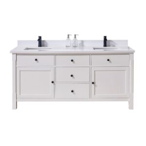 Altair 76073-CTP-SW Caorle 73 Inch Stone Effects Vanity Top with White Sink - Snow White