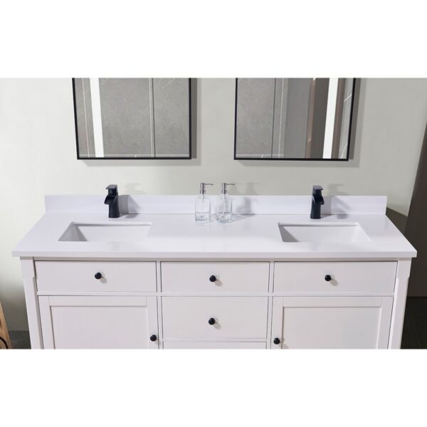 Altair 76073-CTP-SW Caorle 73 Inch Stone Effects Vanity Top with White Sink - Snow White