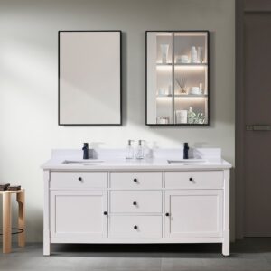 Altair 76073-CTP-SW Caorle 73 Inch Stone Effects Vanity Top with White Sink - Snow White