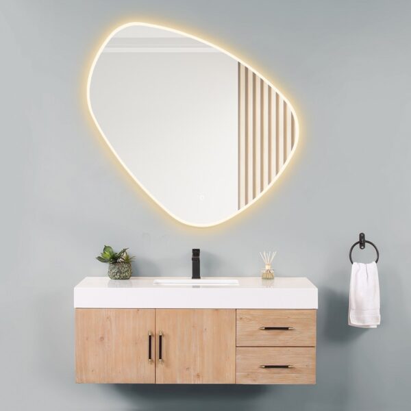 Altair 762047-LED-NF Rasso 47 1/4 Inch Novelty Frameless Modern Bathroom Vanity LED Lighted Wall Mirror