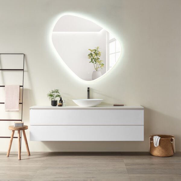 Altair 762047-LED-NF Rasso 47 1/4 Inch Novelty Frameless Modern Bathroom Vanity LED Lighted Wall Mirror