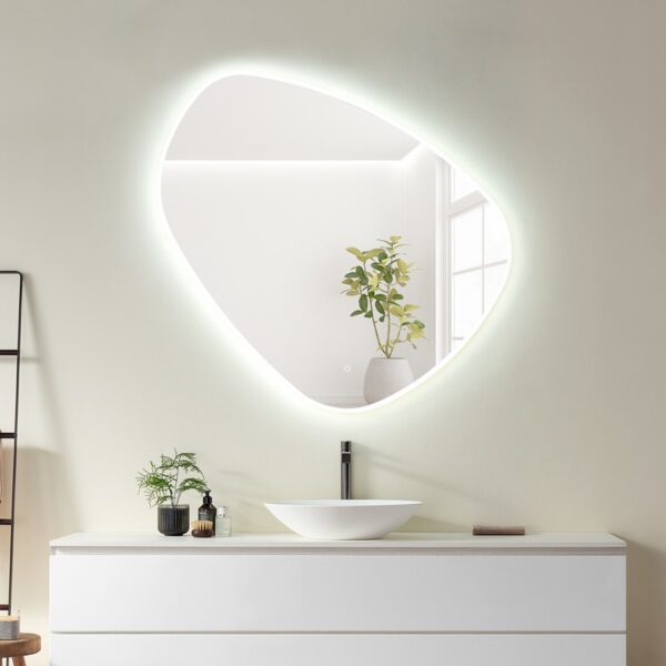 Altair 762047-LED-NF Rasso 47 1/4 Inch Novelty Frameless Modern Bathroom Vanity LED Lighted Wall Mirror