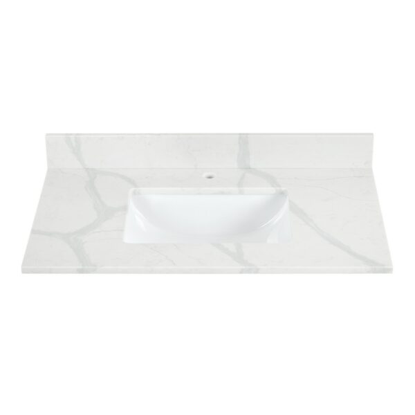 Altair 7836-CTP-CWQ Arbios 36 Inch Quartz Stone Vanity Top in Calacatta White