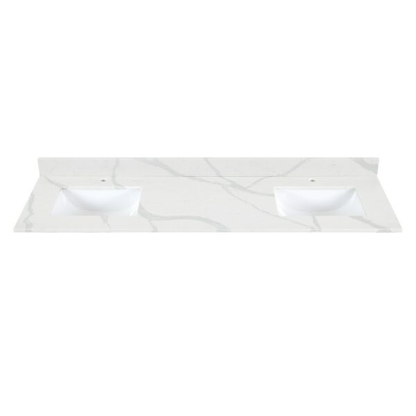 Altair 7872-CTP-CWQ Arbios 72 Inch Quartz Stone Vanity Top in Calacatta White