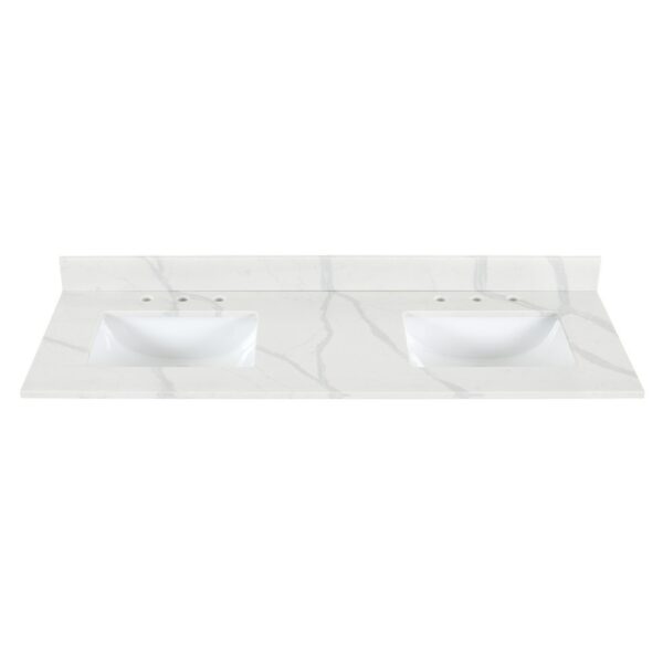 Altair 7860-CTP-CWQ Arbios 60 Inch Quartz Stone Vanity Top in Calacatta White