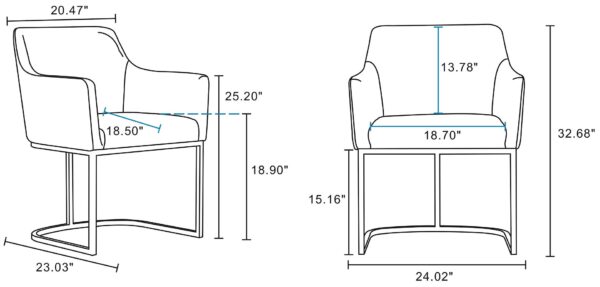 Manhattan Comfort Modern Serena 8 Piece Dining Set Upholstered in Leatherette with Steel Legs in Grey