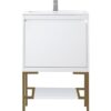 James Martin 801V23.6GWRGDGW Milan 23 5/8 Inch Single Vanity Cabinet with Glossy White Composite Top - Glossy White