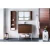 James Martin 801V31.5WLTGWCHB Milan 31.5 Inch Single Vanity Cabinet in Mid Century Walnut and Glossy White with Charcoal Black Composite Top