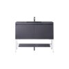 James Martin 801V47.3MGGGWCHB Milan 47.3 Inch Single Vanity Cabinet in Modern Grey Glossy and Glossy White with Charcoal Black Composite Top