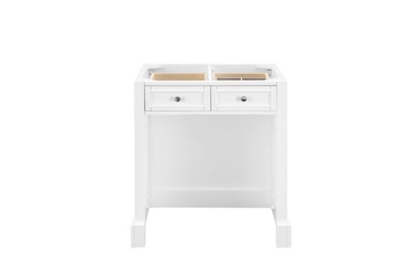 James Martin 825-CU30-BW-3AF De Soto 32 Inch Countertop Unit/Make-up Counter in Bright White with 3 cm Arctic Fall Solid Surface Top