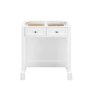 James Martin 825-CU30-BW-3GEX De Soto 32 Inch Countertop Unit/Make-up Counter in Bright White with 3 cm Grey Expo Quartz Top