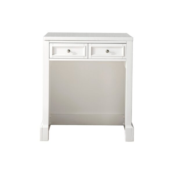 James Martin 825-CU30-BW-3WZ De Soto 31 3/8 Inch Countertop Unit in Bright White with 3cm White Zeus Quartz Top