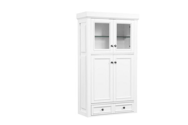 James Martin 825-H30-BW De Soto 32 Inch Double Tower Hutch in Bright White