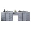 James Martin 825-V118-SL-DU-AF De Soto 118 Inch Double Vanity Set in Silver Gray with Makeup Table with 3 cm Arctic Fall Solid Surface Top