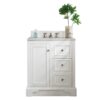 James Martin 825-V30-BW-3CAR De Soto 31 Inch Single Vanity in Bright White with 3 cm Carrara Marble Top