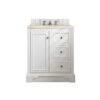 James Martin 825-V30-BW-3EMR De Soto 30 Inch Single Vanity in Bright White with 3 CM Eternal Marfil Quartz Top