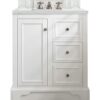 James Martin 825-V30-BW-3ENC De Soto 31 1/4 Inch Single Vanity Cabinet with Ethereal Noctis Quartz Top - Bright White