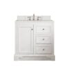 James Martin 825-V36-BW-3ESR De Soto 36 Inch Single Vanity in Bright White with 3 CM Eternal Serena Quartz Top