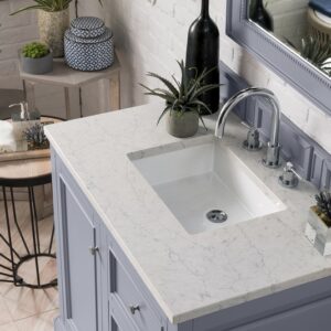 James Martin 825-V36-SL-3EJP De Soto 37 Inch Single Vanity in Silver Gray with 3 cm Eternal Jasmine Pearl Quartz Top with Sink