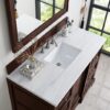 James Martin 825-V48-BNM-3AF De Soto 49 Inch Single Vanity in Burnished Mahogany with 3 cm Arctic Fall Solid Surface Top