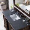 James Martin 825-V48-BNM-3CSP De Soto 49 Inch Single Vanity in Burnished Mahogany with 3 cm Charcoal Soapstone Quartz Top with Sink