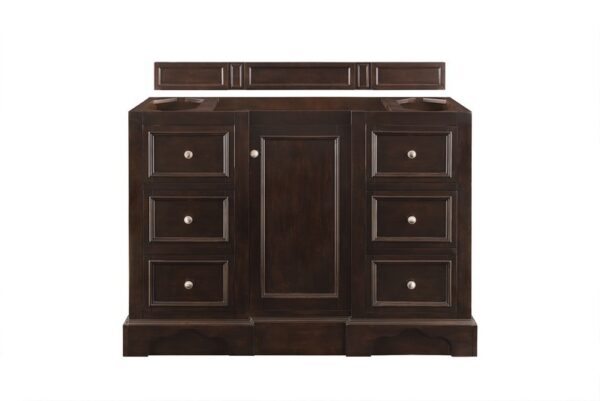 James Martin 825-V48-BNM-3GEX De Soto 49 Inch Single Vanity in Burnished Mahogany with 3 cm Grey Expo Quartz Top with Sink