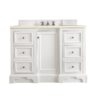 James Martin 825-V48-BW-3EMR De Soto 48 Inch Single Vanity in Bright White with 3 CM Eternal Marfil Quartz Top