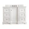 James Martin 825-V48-BW-3ENC De Soto 49 1/4 Inch Single Vanity Cabinet with Ethereal Noctis Quartz Top - Bright White