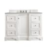 James Martin 825-V48-BW-3ESR De Soto 48 Inch Single Vanity in Bright White with 3 CM Eternal Serena Quartz Top