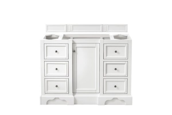 James Martin 825-V48-BW-3GEX De Soto 49 Inch Single Vanity in Bright White with 3 cm Grey Expo Quartz Top with Sink