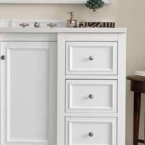 James Martin 825-V48-BW-3AF De Soto 49 Inch Single Vanity in Bright White with 3 cm Arctic Fall Solid Surface Top