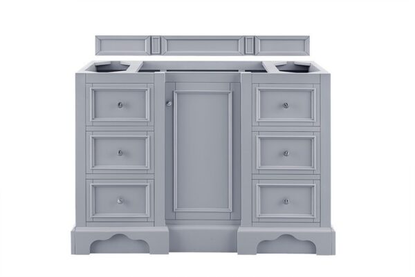 James Martin 825-V48-SL-3GEX De Soto 49 Inch Single Vanity in Silver Gray with 3 cm Grey Expo Quartz Top with Sink