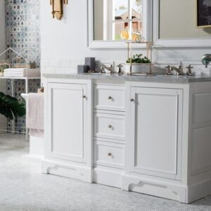 James Martin 825-V60D-BW De Soto 61 Inch Double Vanity in Bright White