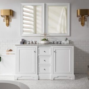 James Martin 825-V60D-BW De Soto 61 Inch Double Vanity in Bright White