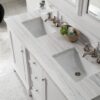 James Martin 825-V60D-BW-3AF De Soto 61 Inch Double Vanity in Bright White with 3 cm Arctic Fall Solid Surface Top