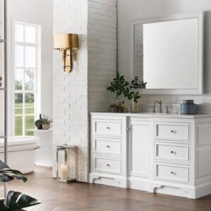 James Martin 825-V60S-BW De Soto 61 Inch Single Vanity in Bright White