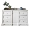 James Martin 825-V60S-BW-3AF De Soto 61 Inch Single Vanity in Bright White with 3 cm Arctic Fall Solid Surface Top