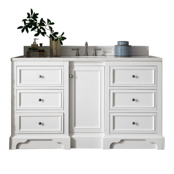 James Martin 825-V60S-BW De Soto 61 Inch Single Vanity in Bright White