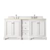 James Martin 825-V72-BW-3EMR De Soto 72 Inch Double Vanity in Bright White with 3 CM Eternal Marfil Quartz Top