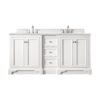 James Martin 825-V72-BW-3ENC De Soto 73 1/4 Inch Double Vanity Cabinet with Ethereal Noctis Quartz Top - Bright White