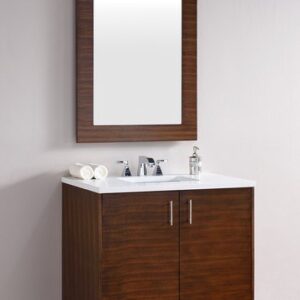 James Martin 850-V36-AWT-3AF Metropolitan 36 Inch American Walnut Single Vanity with 3 cm Arctic Fall Solid Surface Top