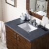 James Martin 850-V36-AWT-3CSP Metropolitan 36 Inch Single Vanity in American Walnut with 3 cm Charcoal Soapstone Quartz Top with Sink