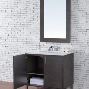 James Martin 850-V36-SOK-3AF Metropolitan 36 Inch Silver Oak Single Vanity with 3 cm Arctic Fall Solid Surface Top