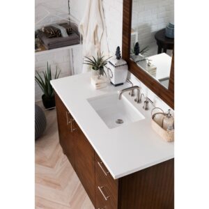 James Martin 850-V48-3WZ Metropolitan 48 Inch Single Vanity with 3cm White Zeus Quartz Top