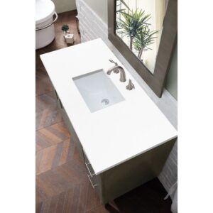 James Martin 850-V48-3WZ Metropolitan 48 Inch Single Vanity with 3cm White Zeus Quartz Top