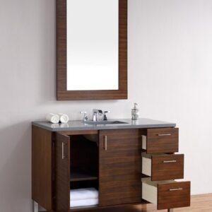 James Martin 850-V48-AWT-3AF Metropolitan 48 Inch American Walnut Single Vanity with 3 cm Arctic Fall Solid Surface Top