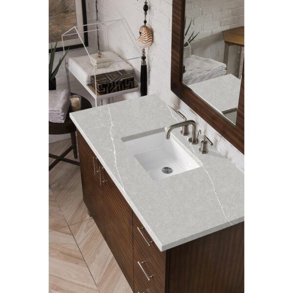 James Martin 850-V48-AWT-3ESR Metropolitan 48 Inch Single Vanity in American Walnut with 3 CM Eternal Serena Quartz Top