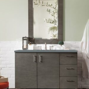 James Martin 850-V48-SOK-3CBL Metropolitan 48 Inch Single Vanity Cabinet with Cala Blue Quartz Top - Silver Oak